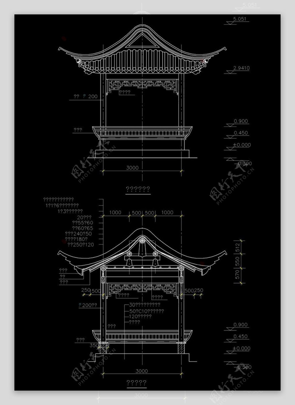 水榭高度尺寸标注