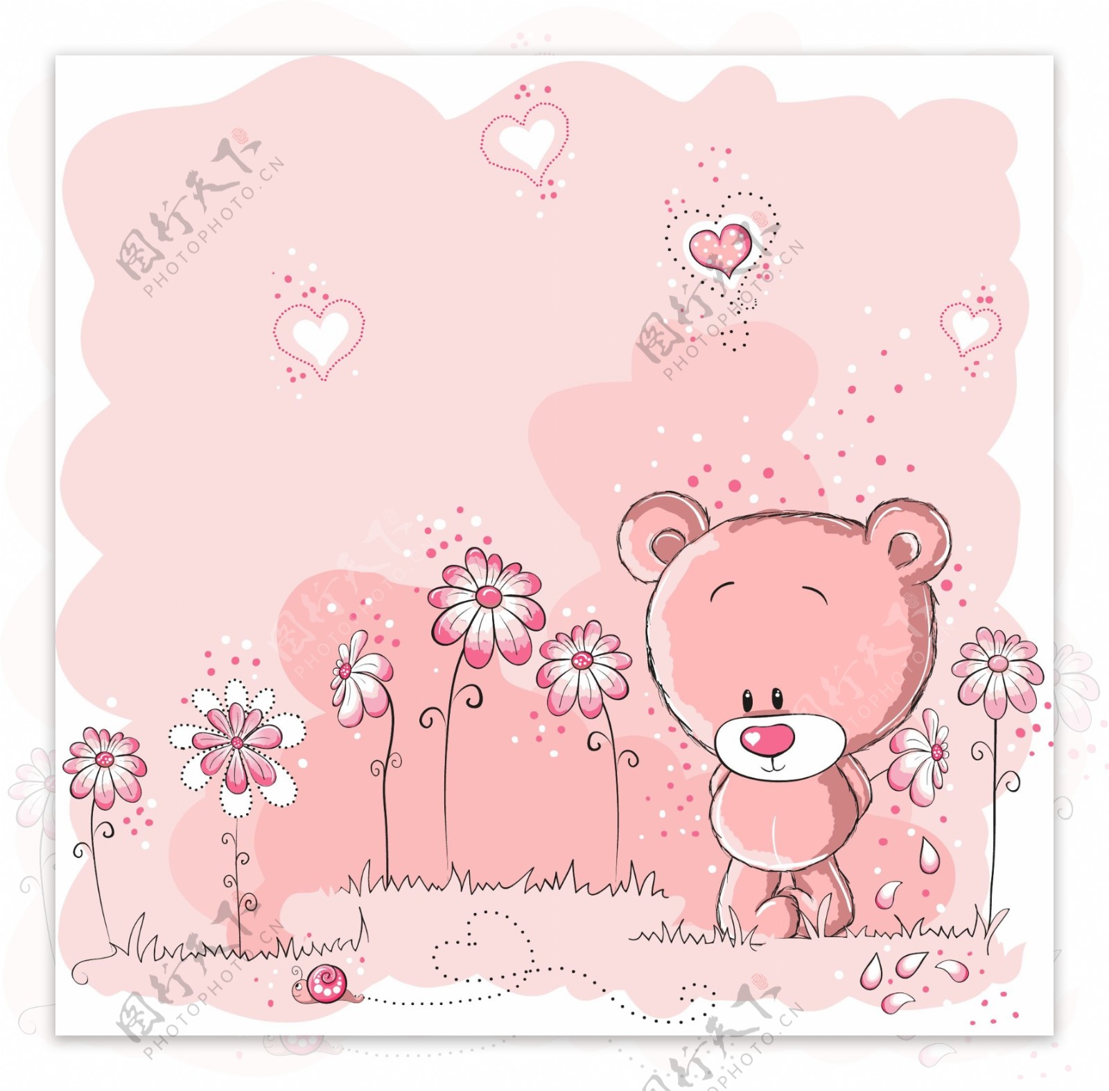 粉红卡通小熊