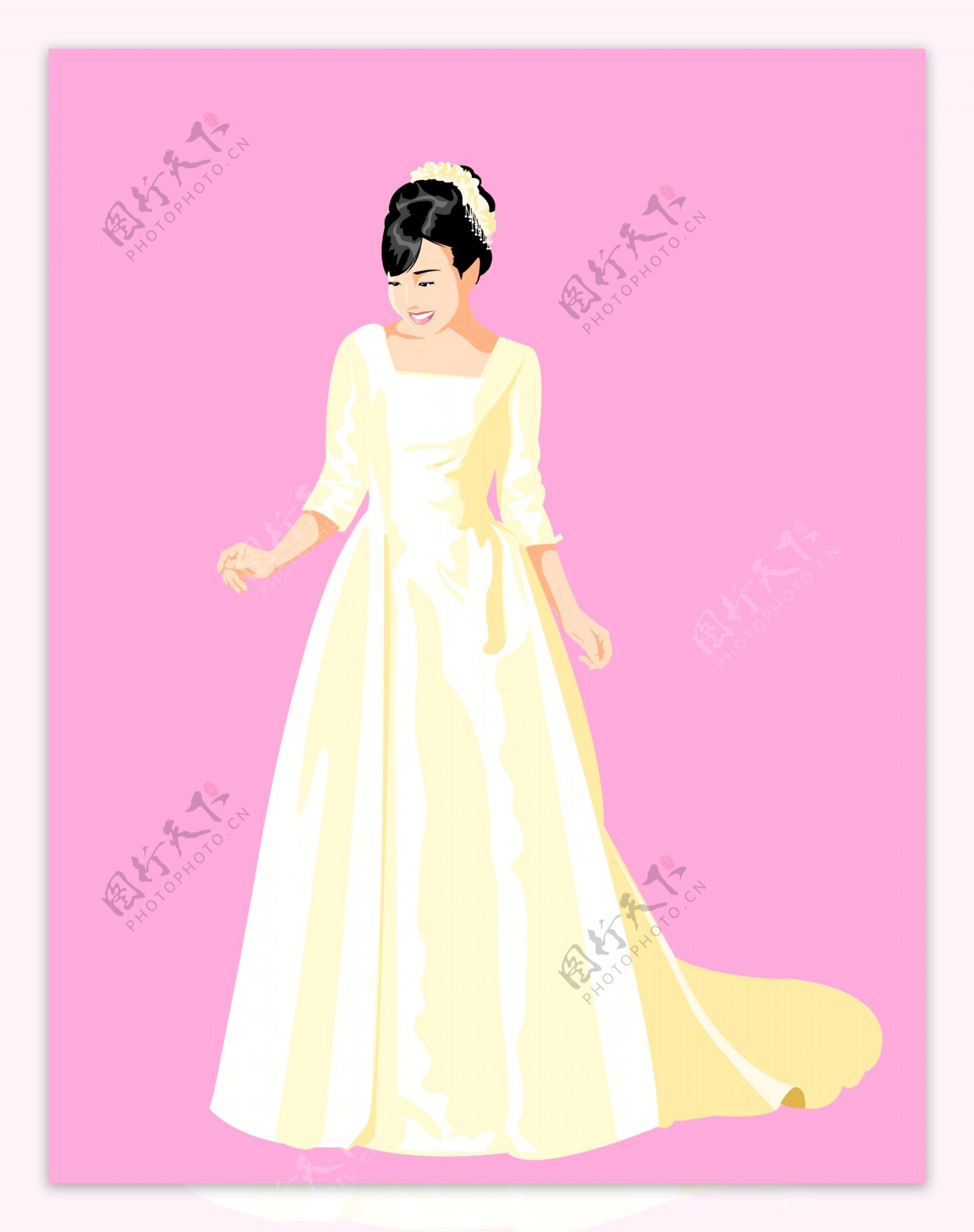 韩国婚纱礼服矢量图62