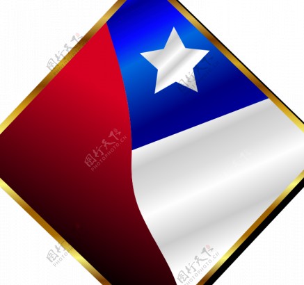 智利国旗别针矢量