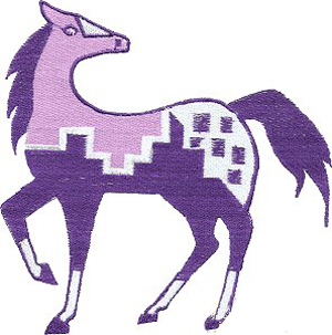 绣花动物花纹色彩紫罗兰色免费素材
