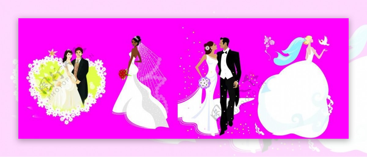 婚礼人物插画图片