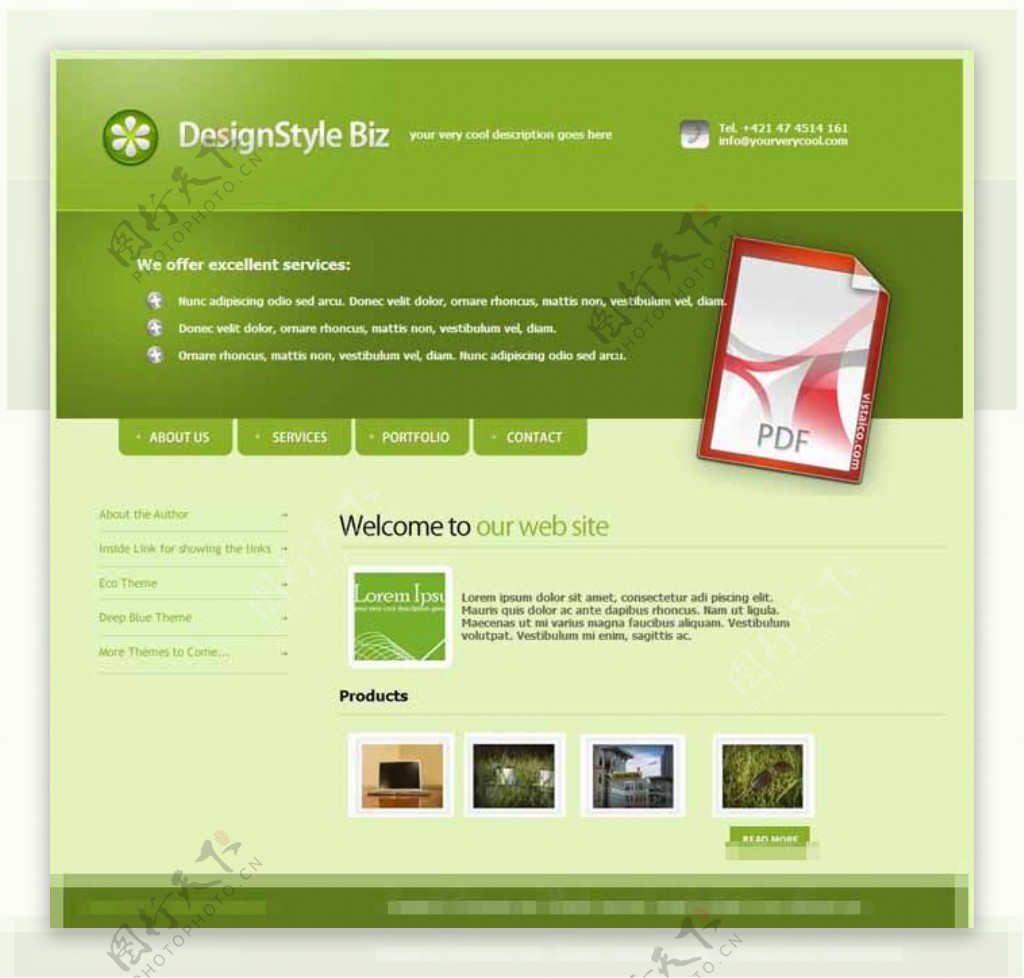 绿色高端商务企业网站CSS模板