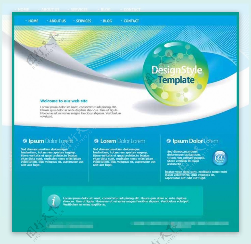 商务企业网站CSS水晶模板