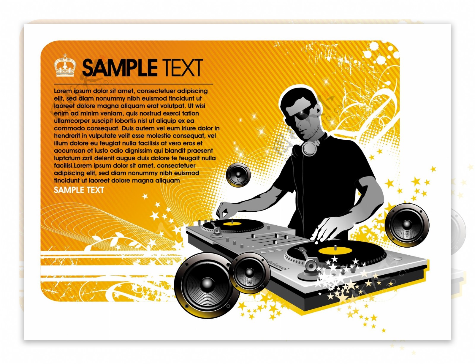 2种型号的DJ打碟插画矢量素材