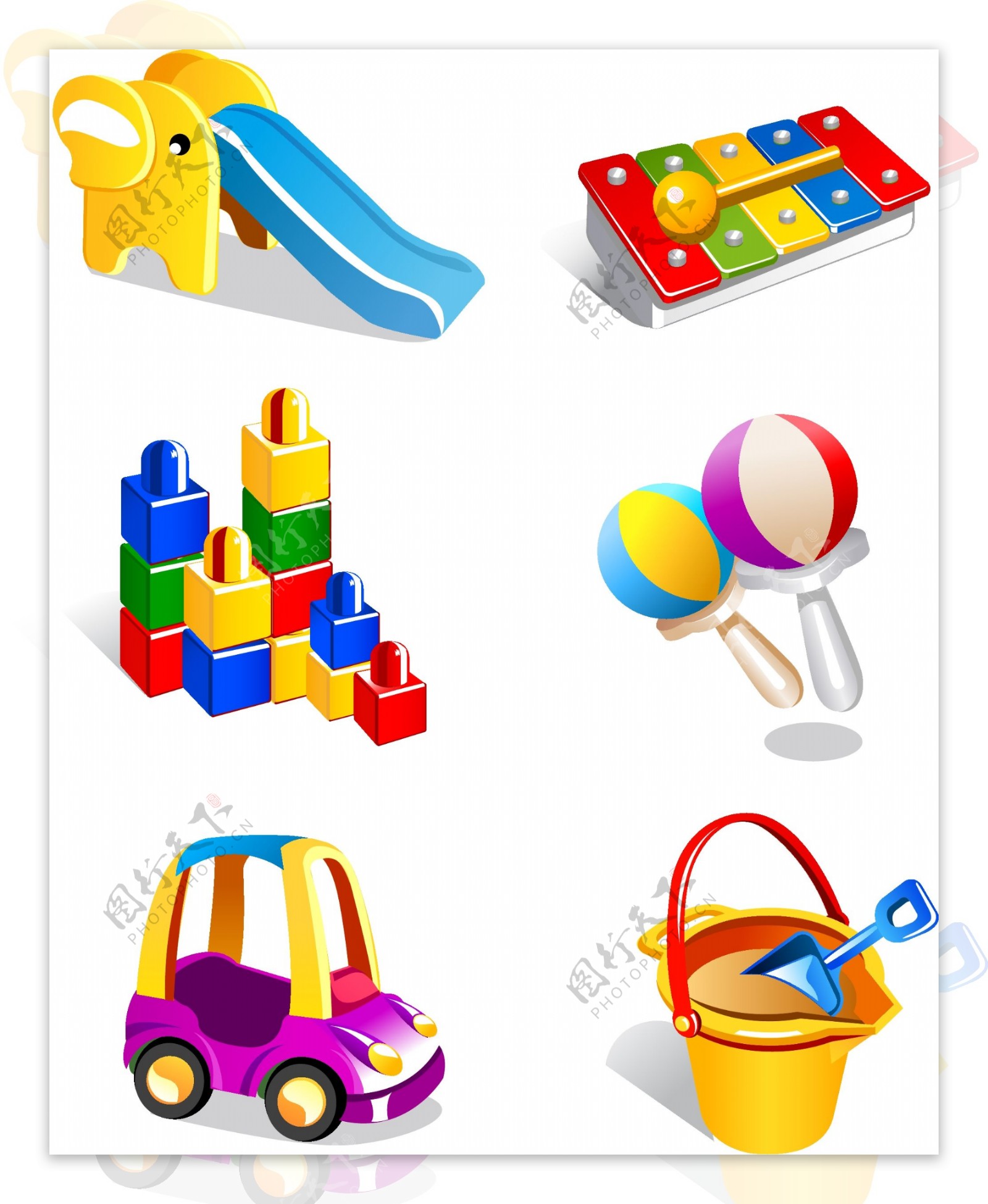 婴儿玩具用品矢量素材图片