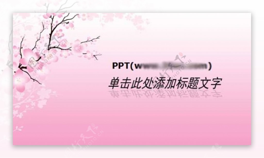 桃花宽屏风格的中国风PPT模板