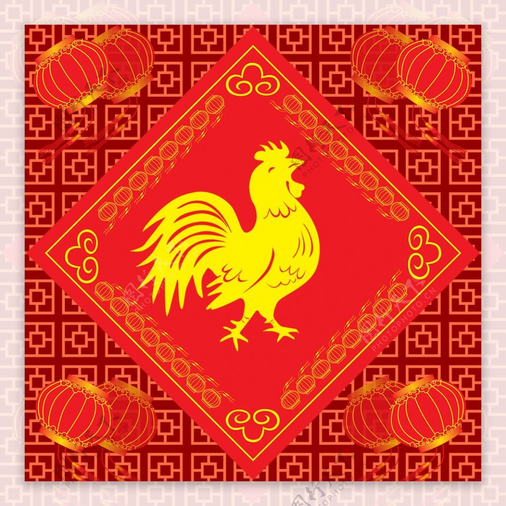 中国风PSD分层高清海报公鸡