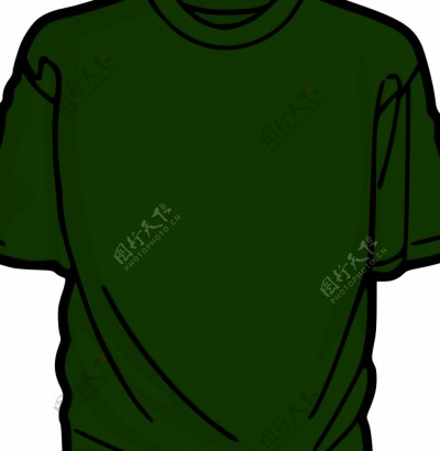 暗绿色的T恤矢量插画