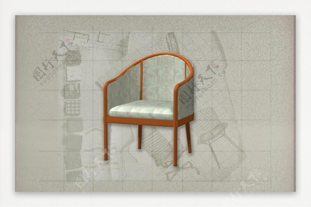酒店风格家具椅子A0113D模型