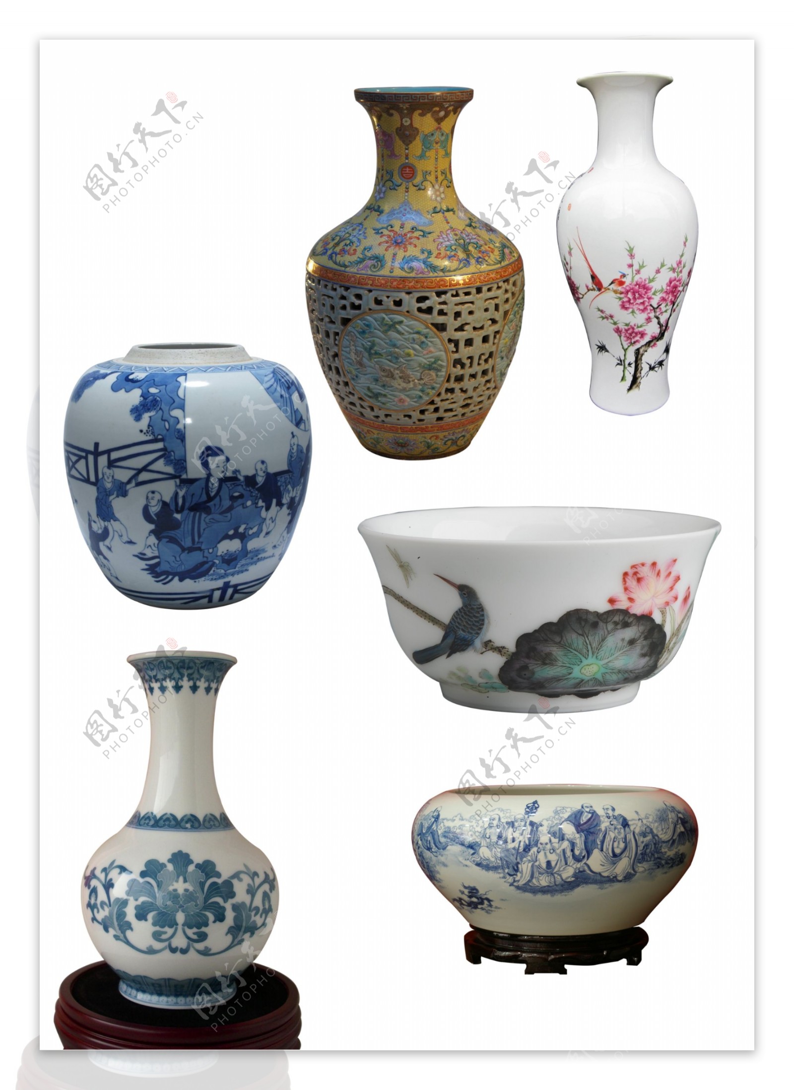 古典瓷器古代瓷瓶瓷碗