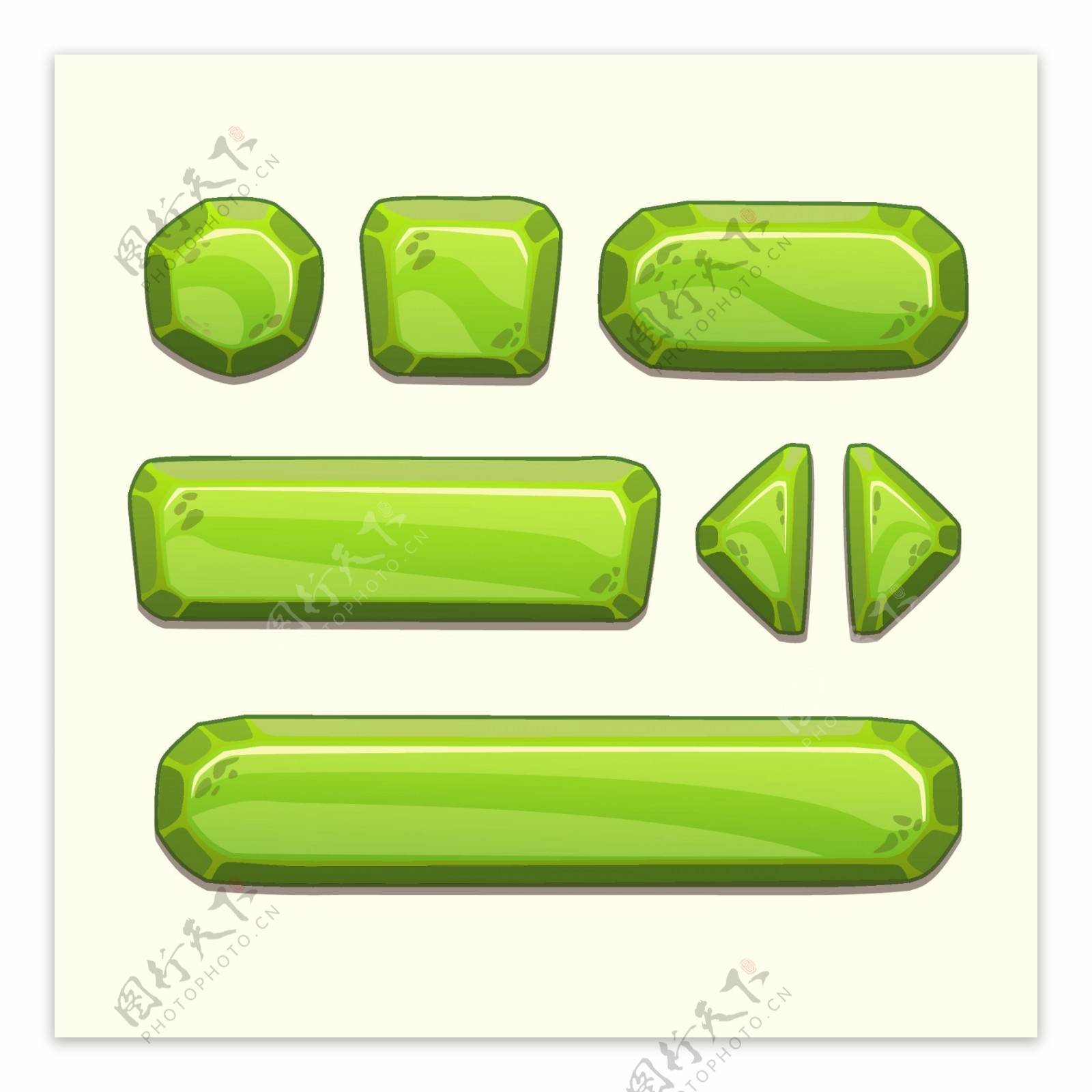 绿色宝石按钮标签