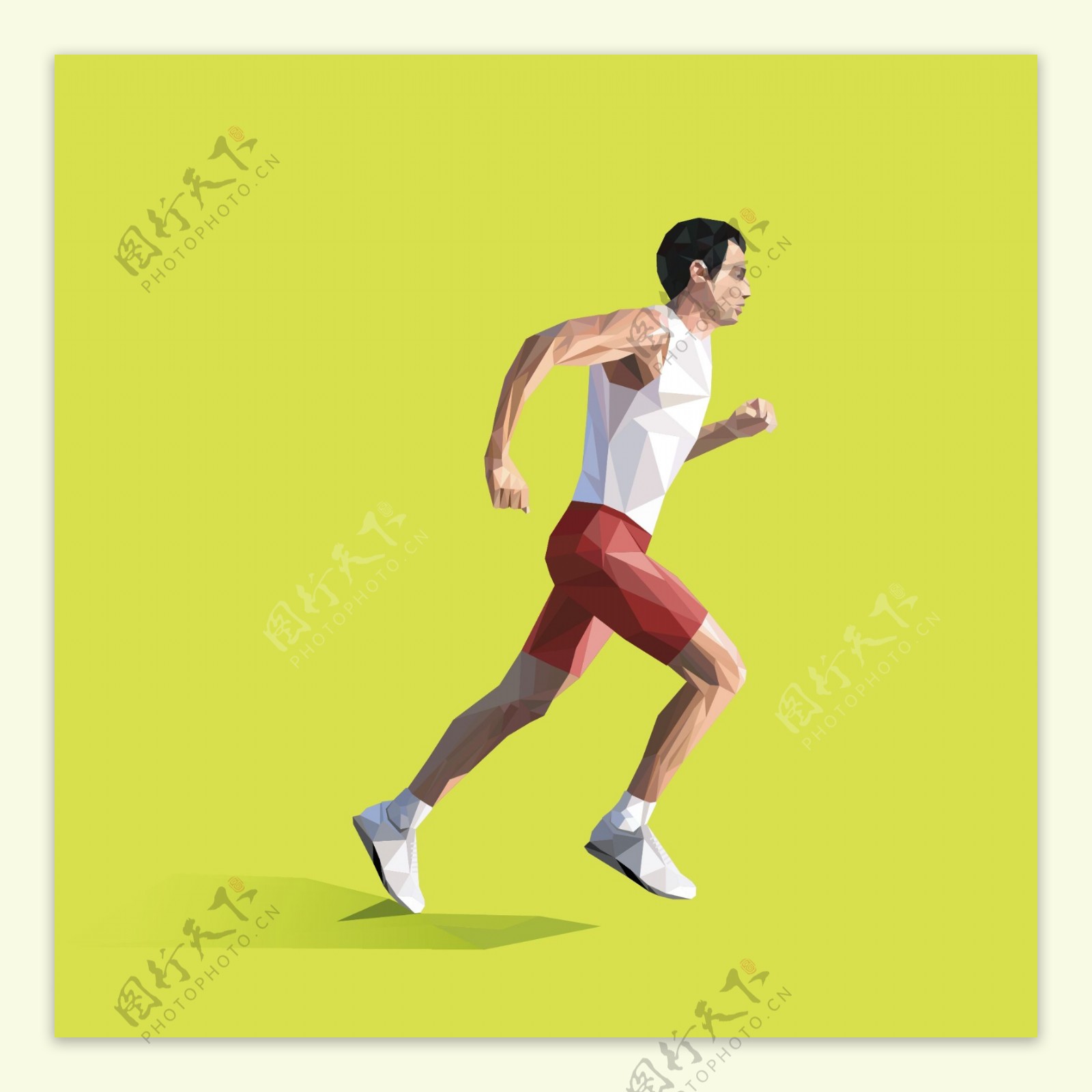 抽象跑步男子设计矢量素材.