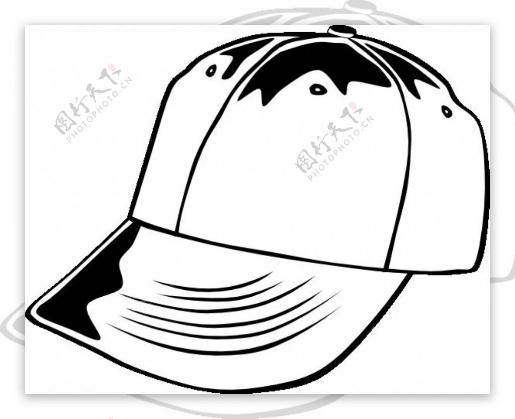 棒球帽B和W剪贴画