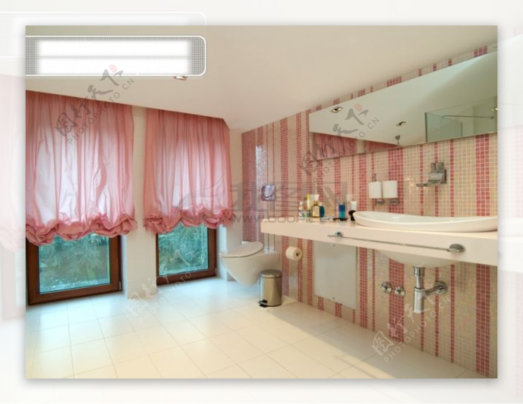 淡粉色格调的时尚浴室图片素材