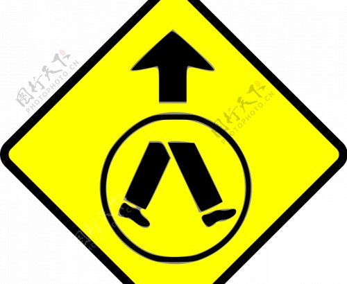 人行横道警示标志矢量图像