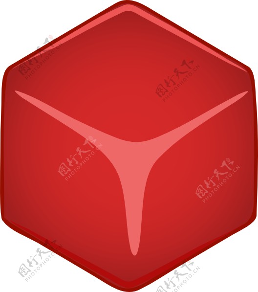红色的3D立方体剪贴画