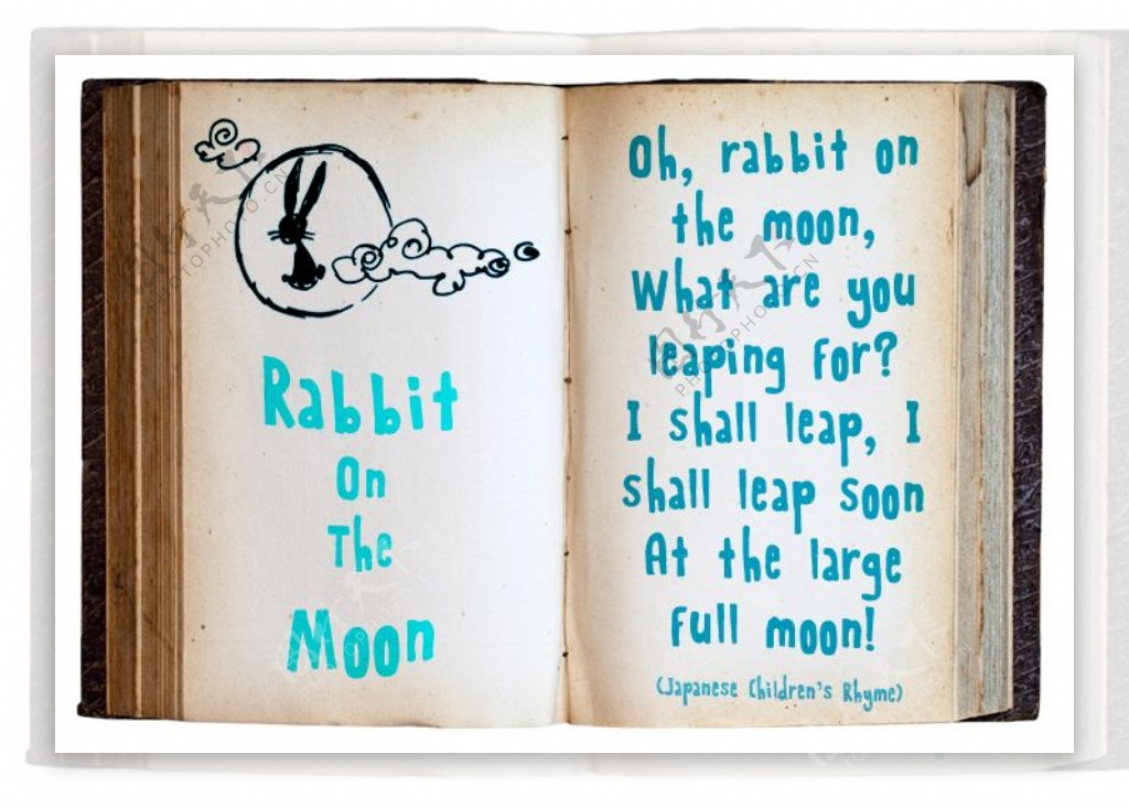 月球上的字体的兔子