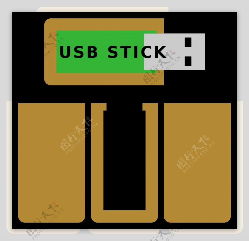 USB棒为自己的木壳的原始尺寸