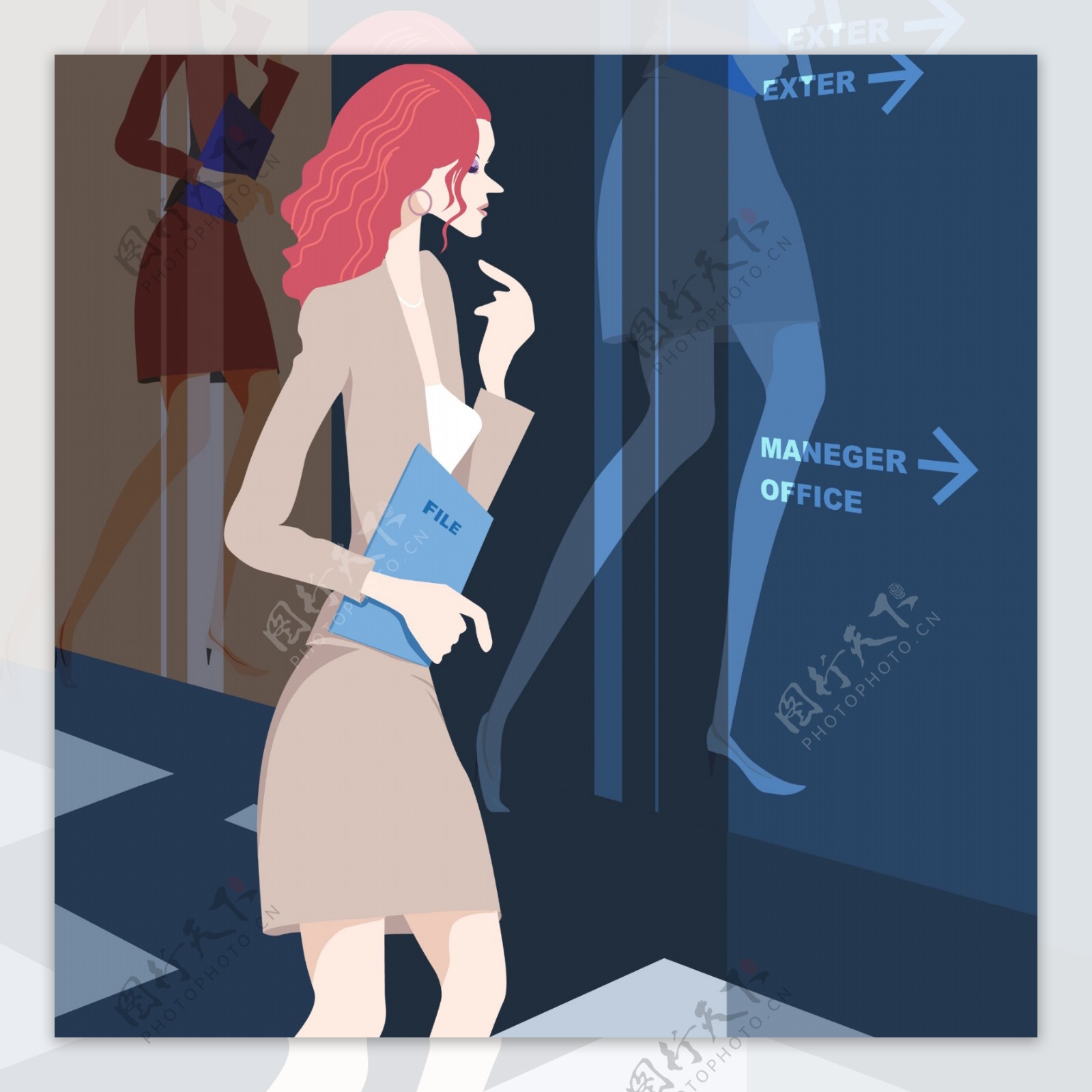 时尚女性分层插画11图片