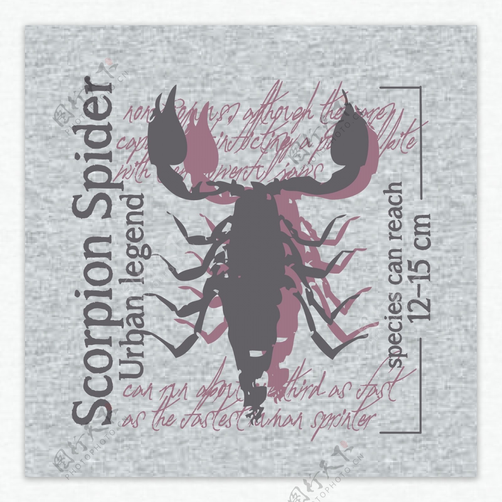 印花矢量图卡通动物昆虫蝎子免费素材
