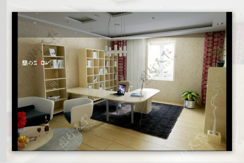 现代家装书房3dmax模型图片