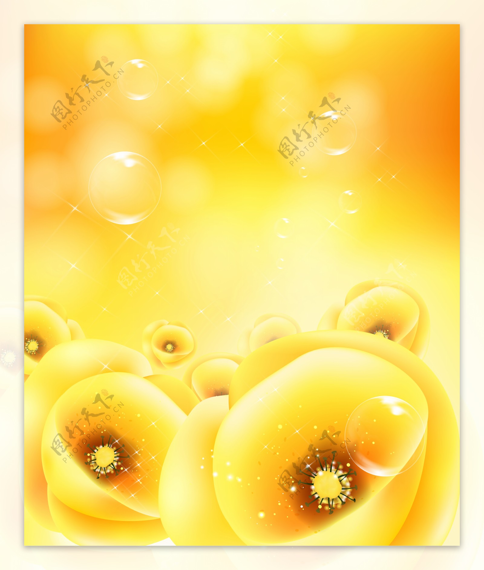 梦幻黄色花朵图片