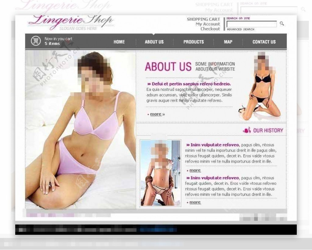 女性内衣公司网站设计模板