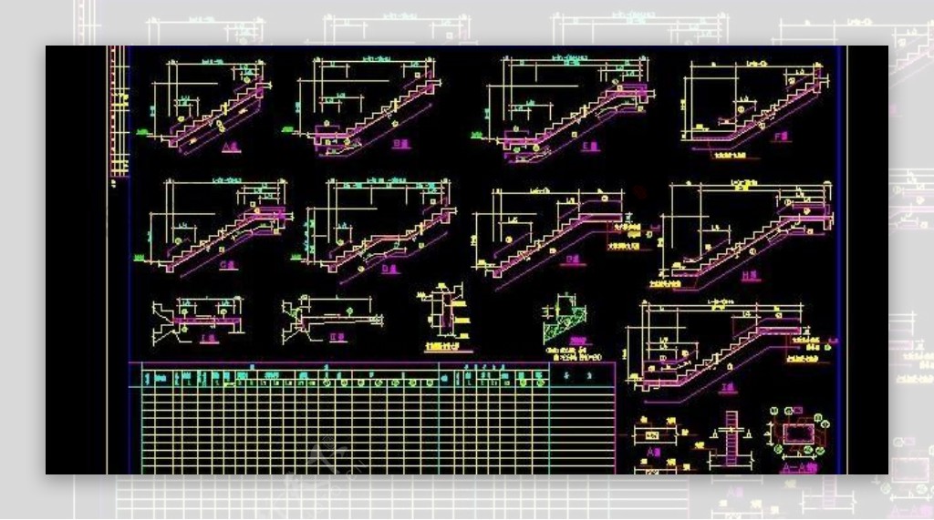 楼梯大样部分结构图