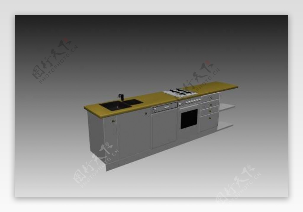 室内设计厨房餐厅3d素材3d模型11