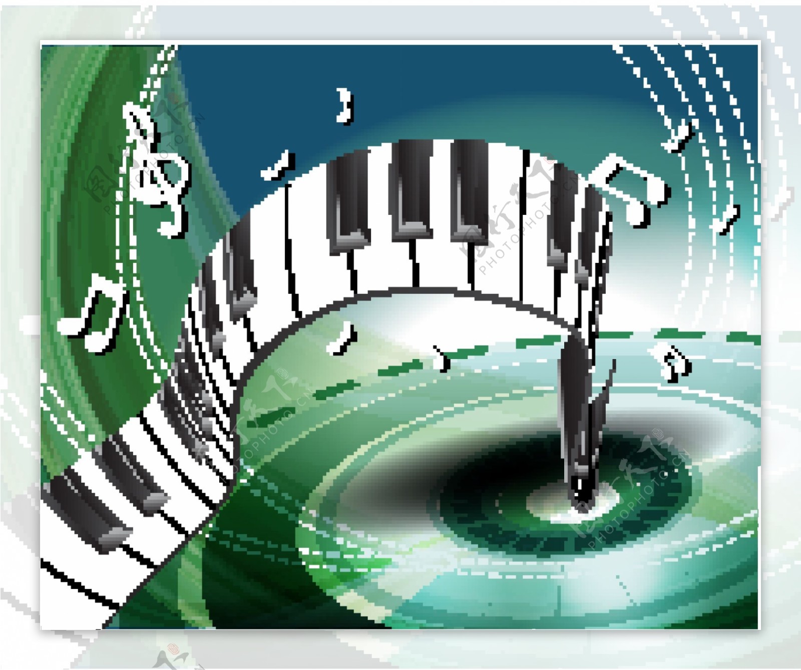 动感线条钢琴音符唱片音乐背景图片