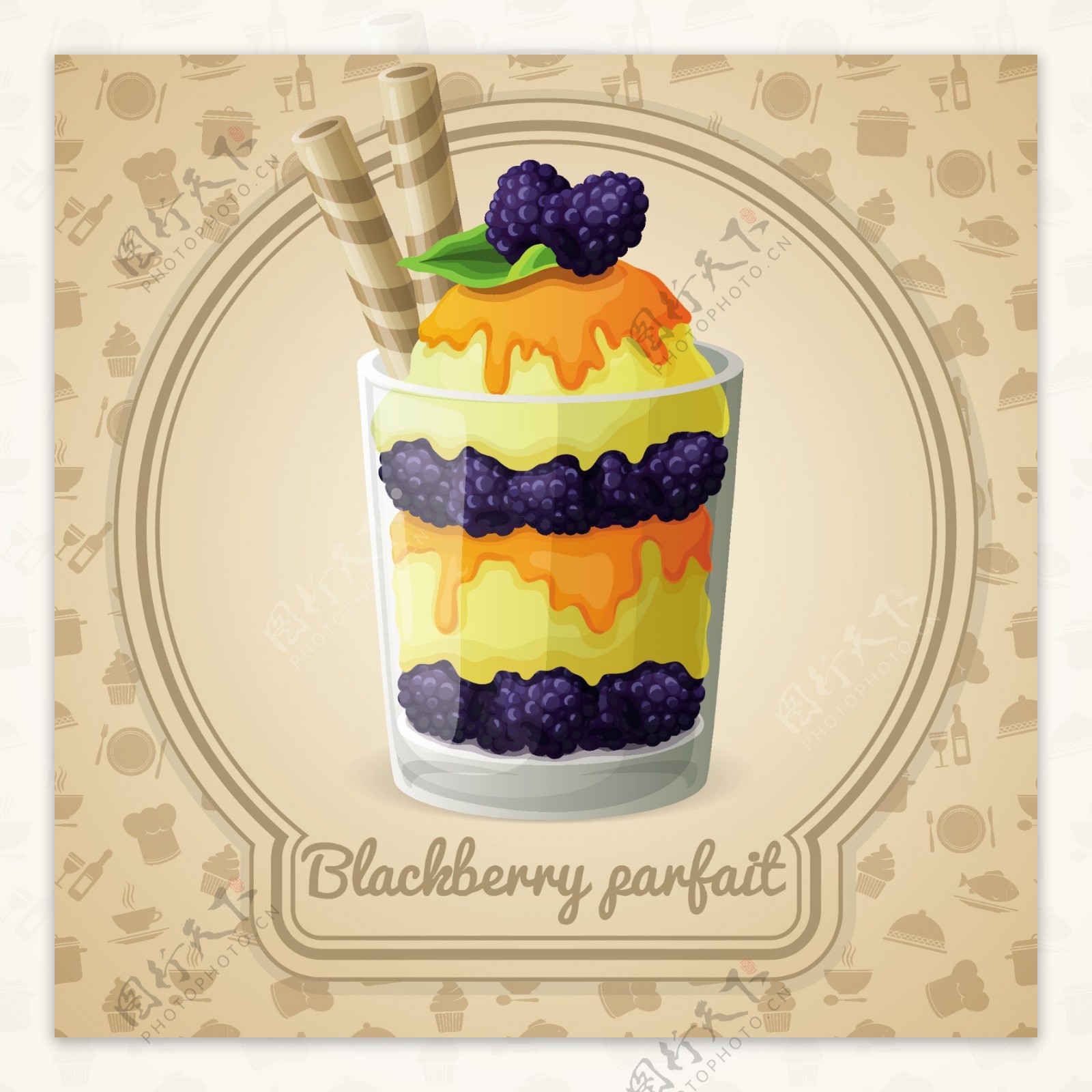 蓝莓甜品海报