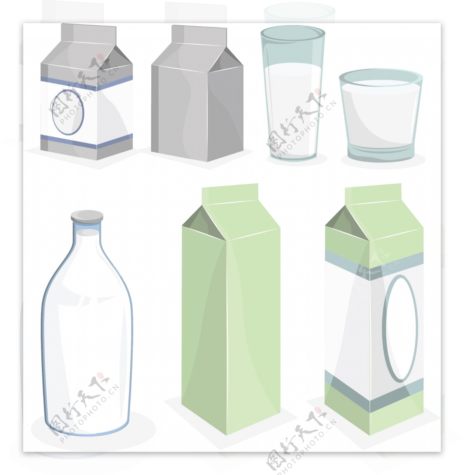 牛奶瓶牛奶盒图片