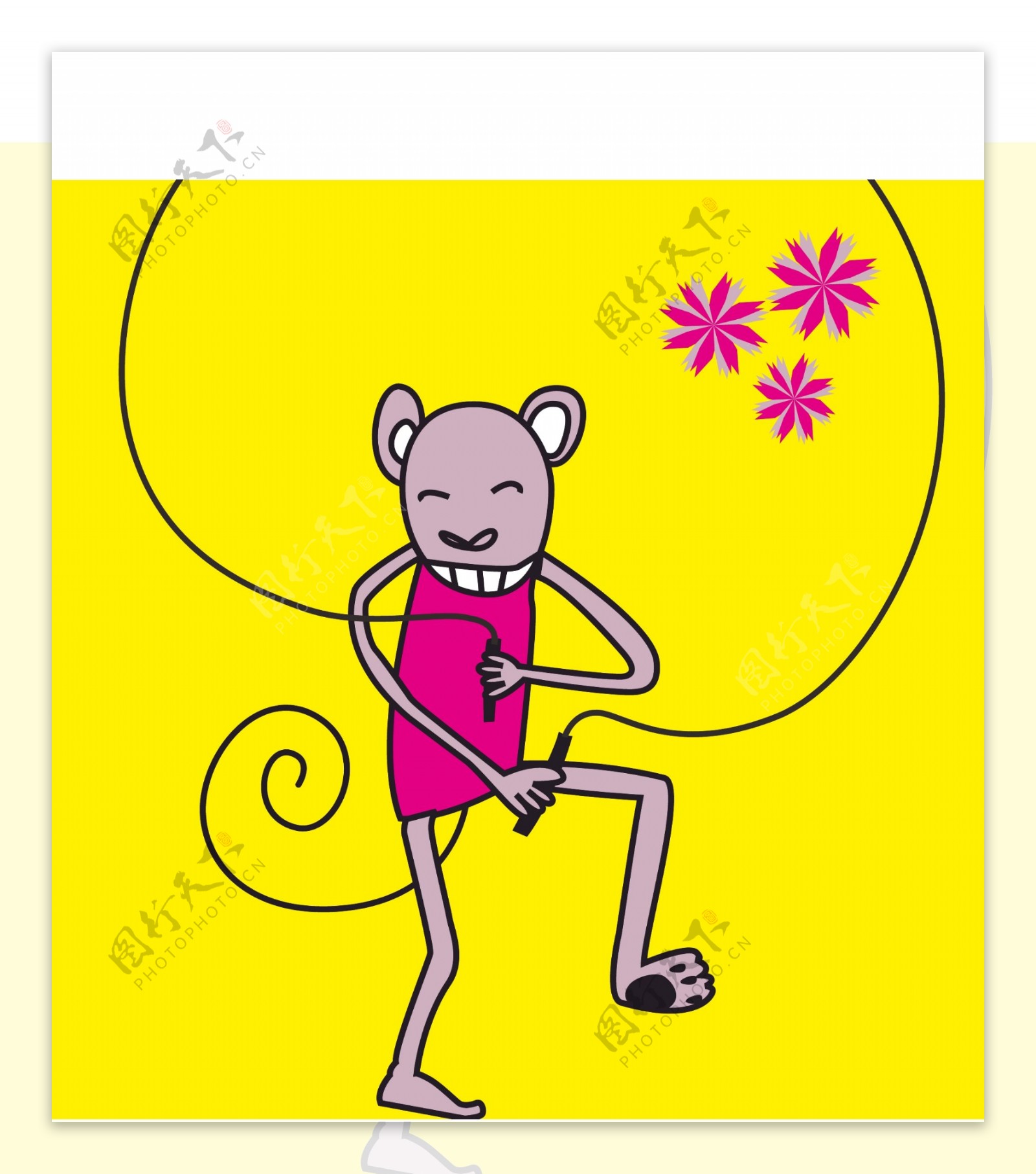印花矢量图可爱卡通卡通动物老鼠色彩免费素材