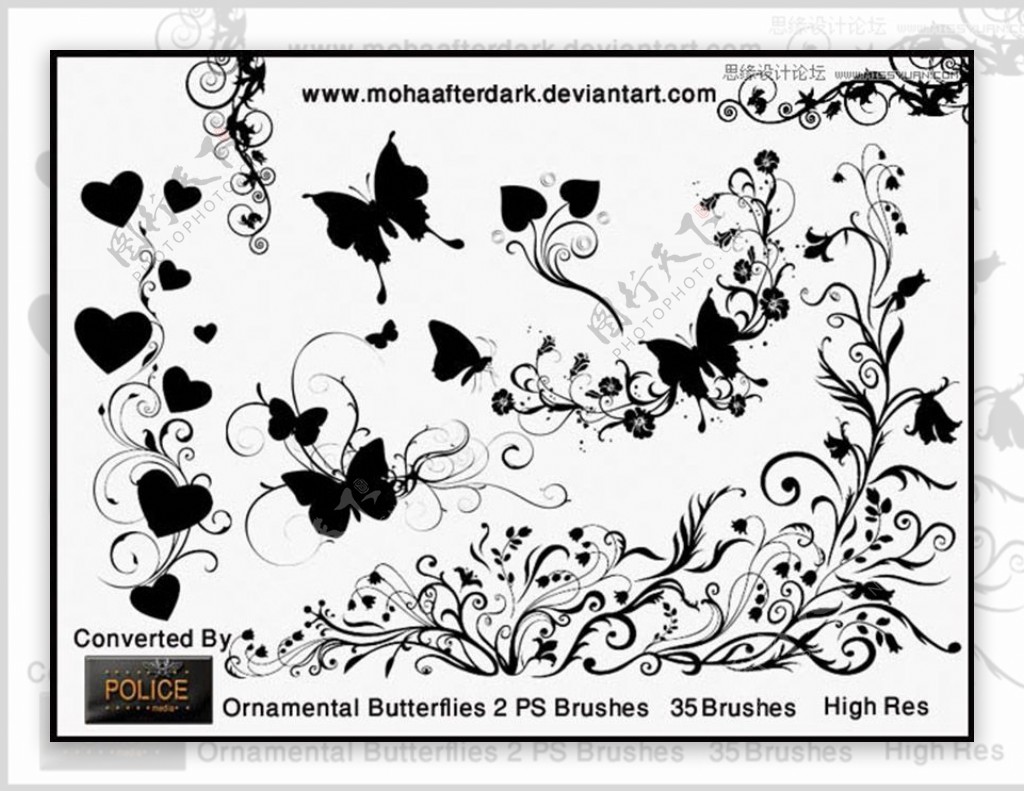 装饰蝴蝶花纹设计笔刷