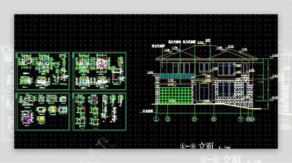 独栋二层别墅施工图带景观露台及地下室nbsp15x17