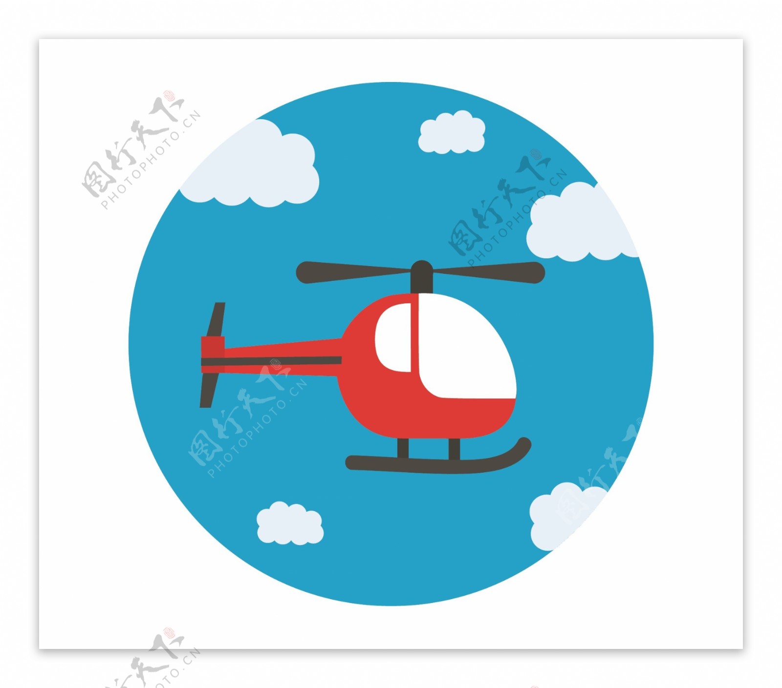 圆形直升机矢量素材