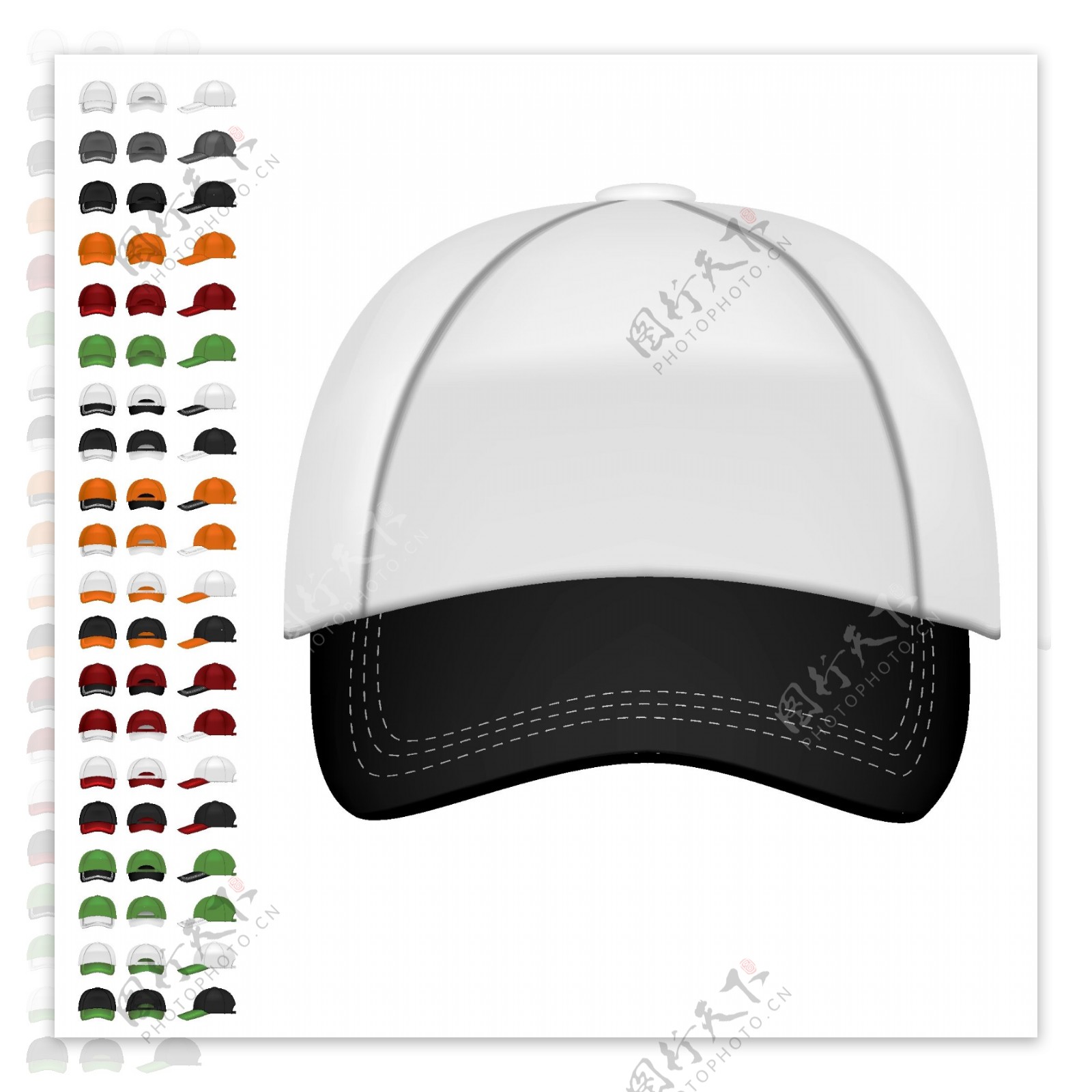 时尚的棒球帽设计矢量素材