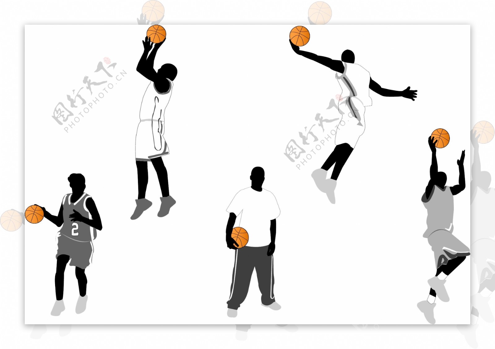 篮球基本动作矢量素材