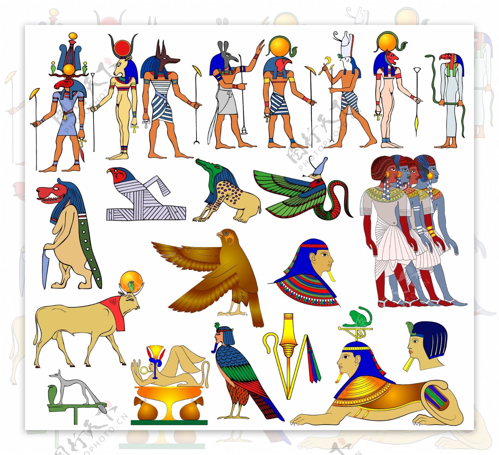 古老埃及图案矢量素材1