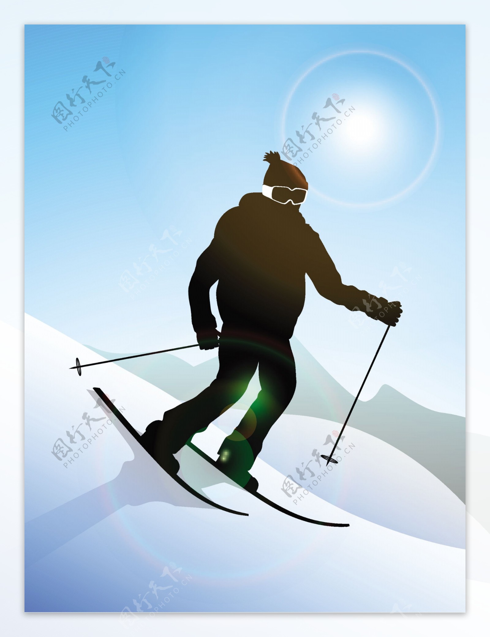 滑雪滑雪表演