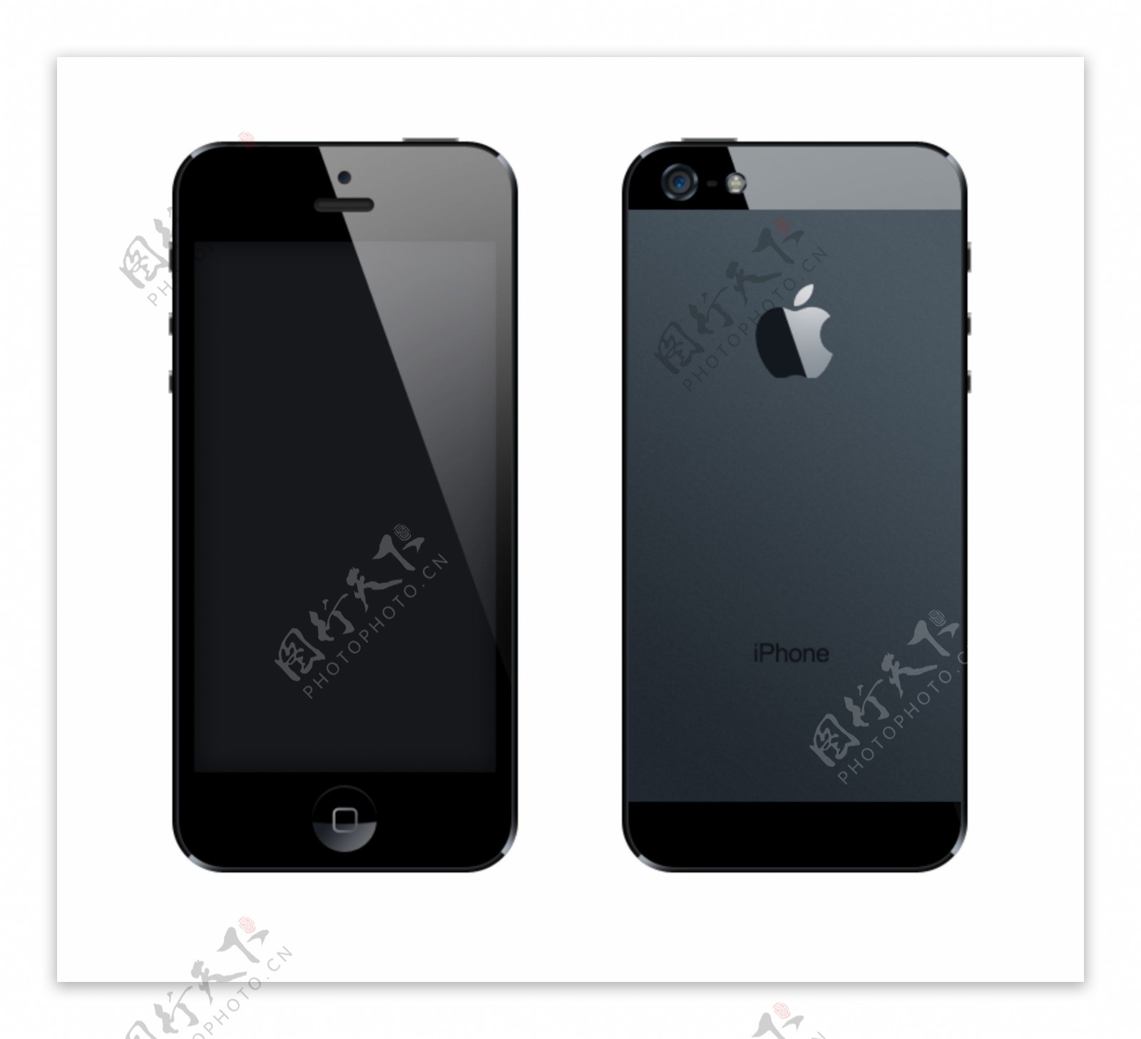 黑色iPhone5PSD素材图片