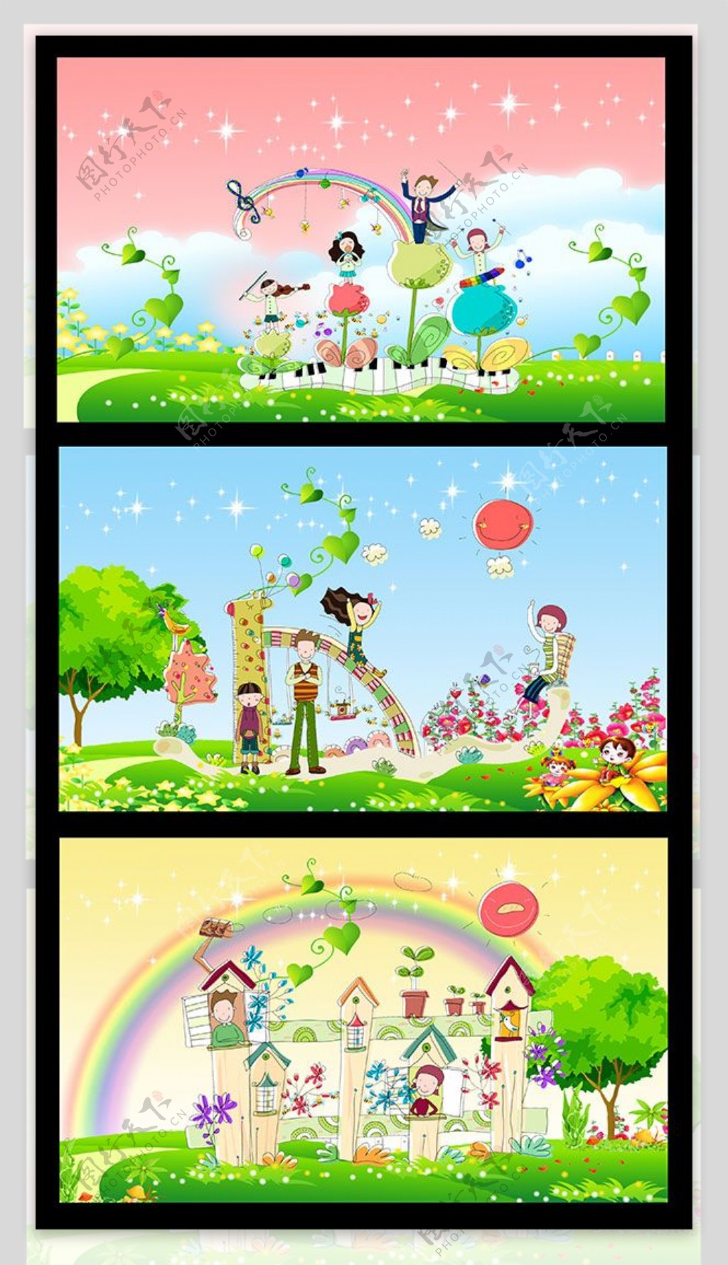 六一儿童节学校卡通背景图片psd素材下载