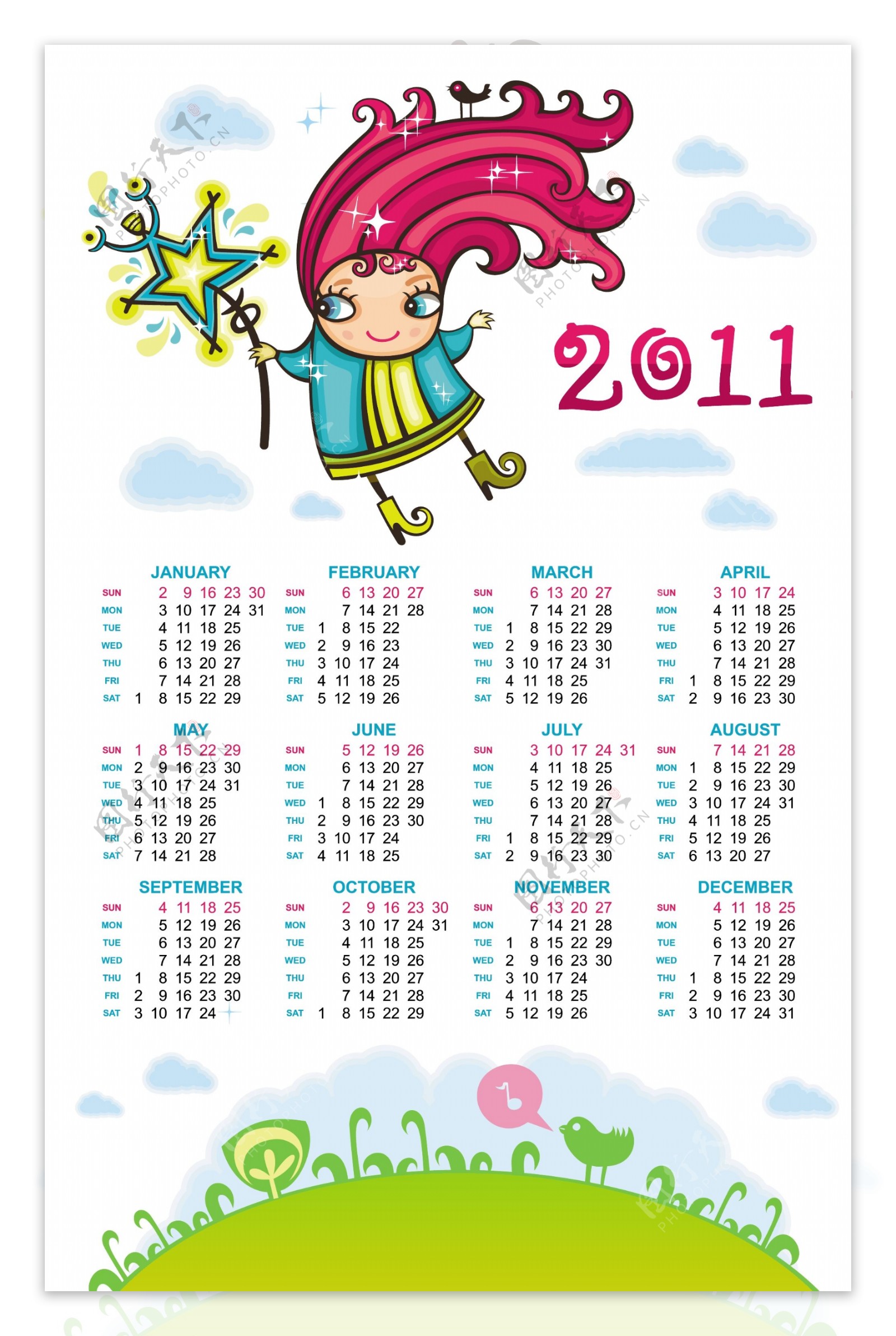 2011手绘动画的剪辑艺术日历