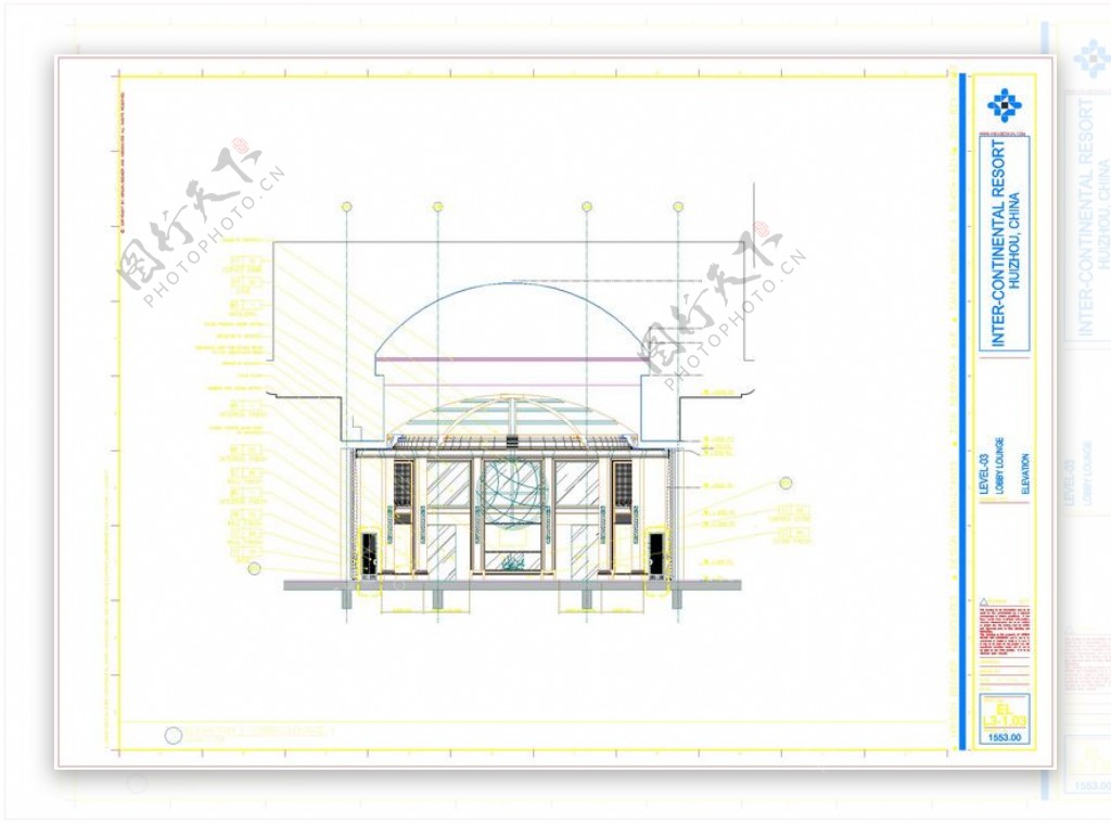 度假酒店大堂cad图纸