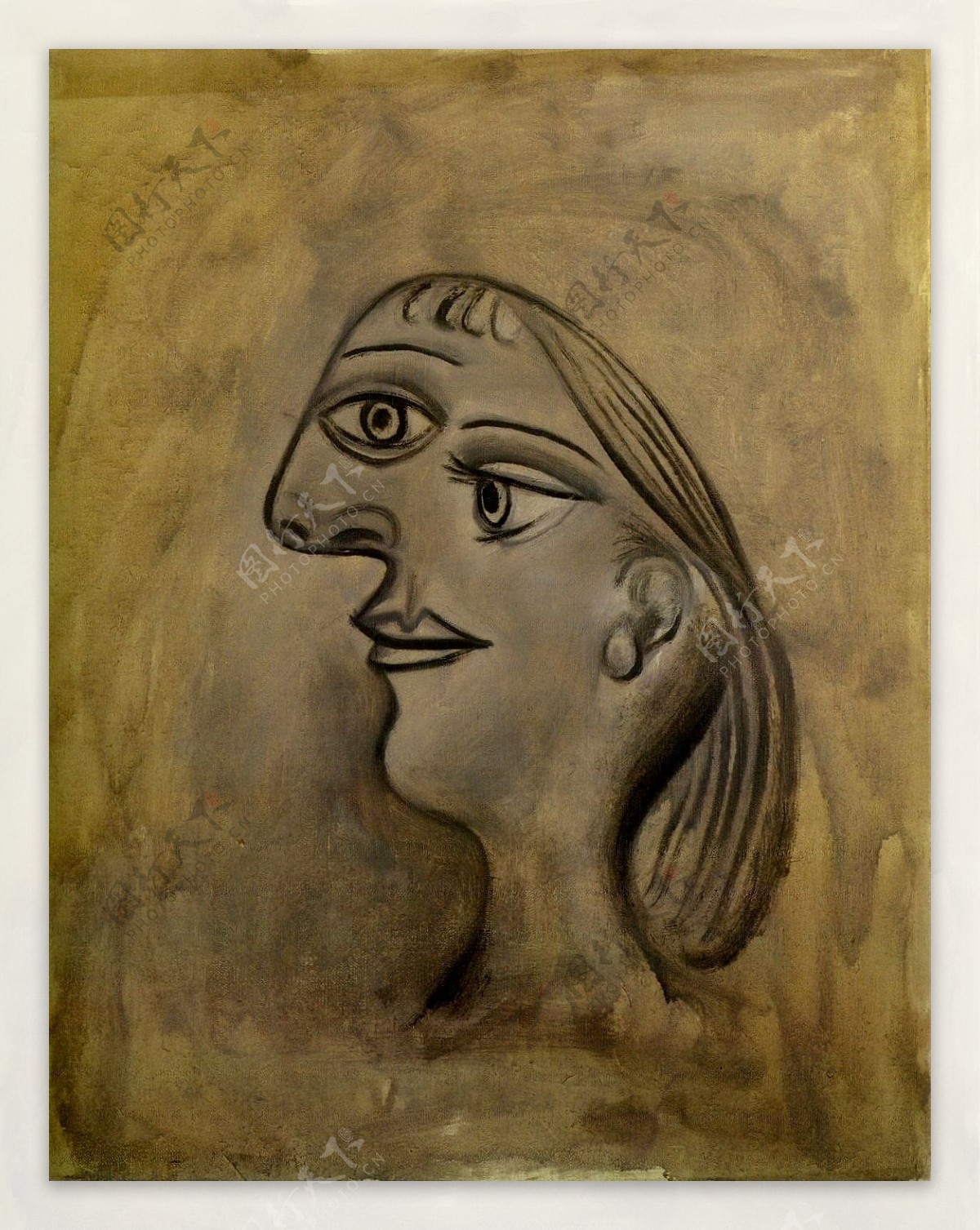 1938T鍧眅defemmeProfilgauche西班牙画家巴勃罗毕加索抽象油画人物人体油画装饰画