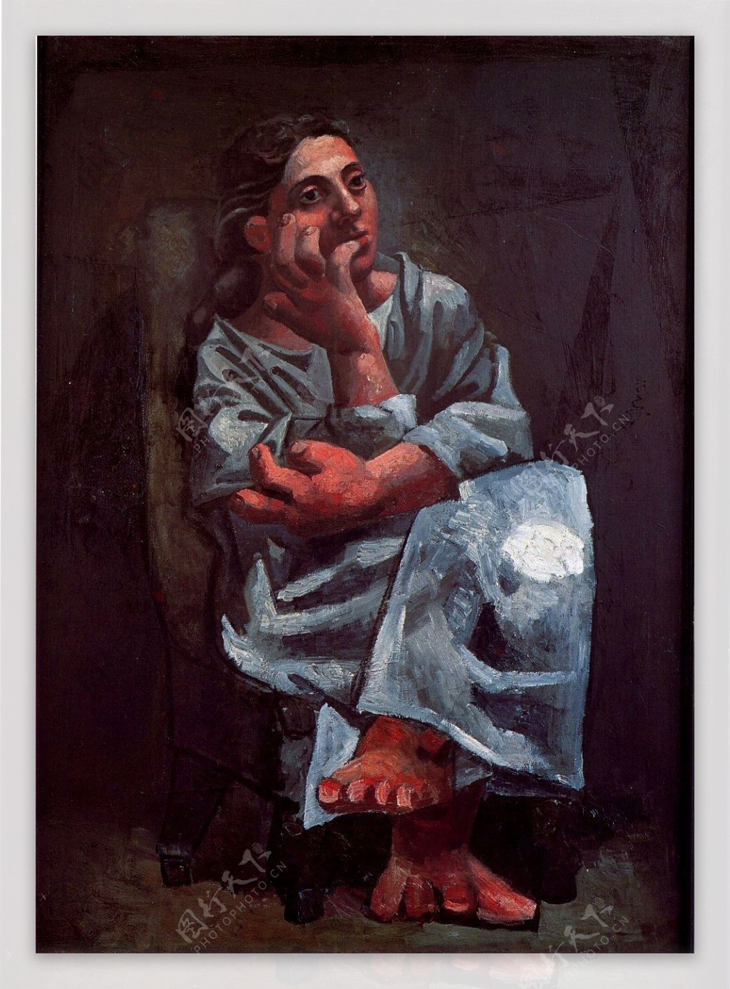 1920Femmeassise3西班牙画家巴勃罗毕加索抽象油画人物人体油画装饰画