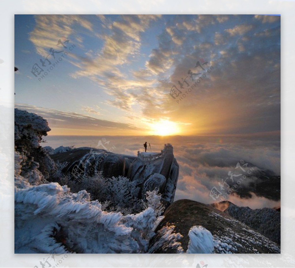 雪景雪雪山雪花背景雪景