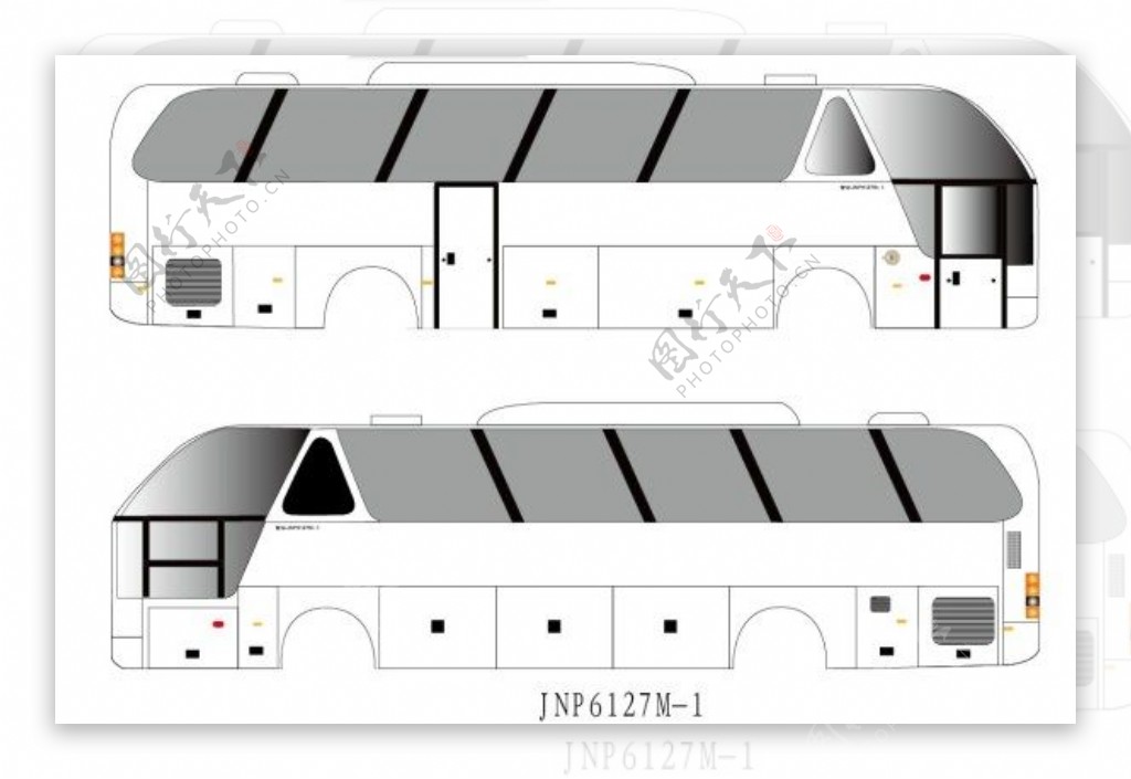 JNP6127M1型客车矢量素材