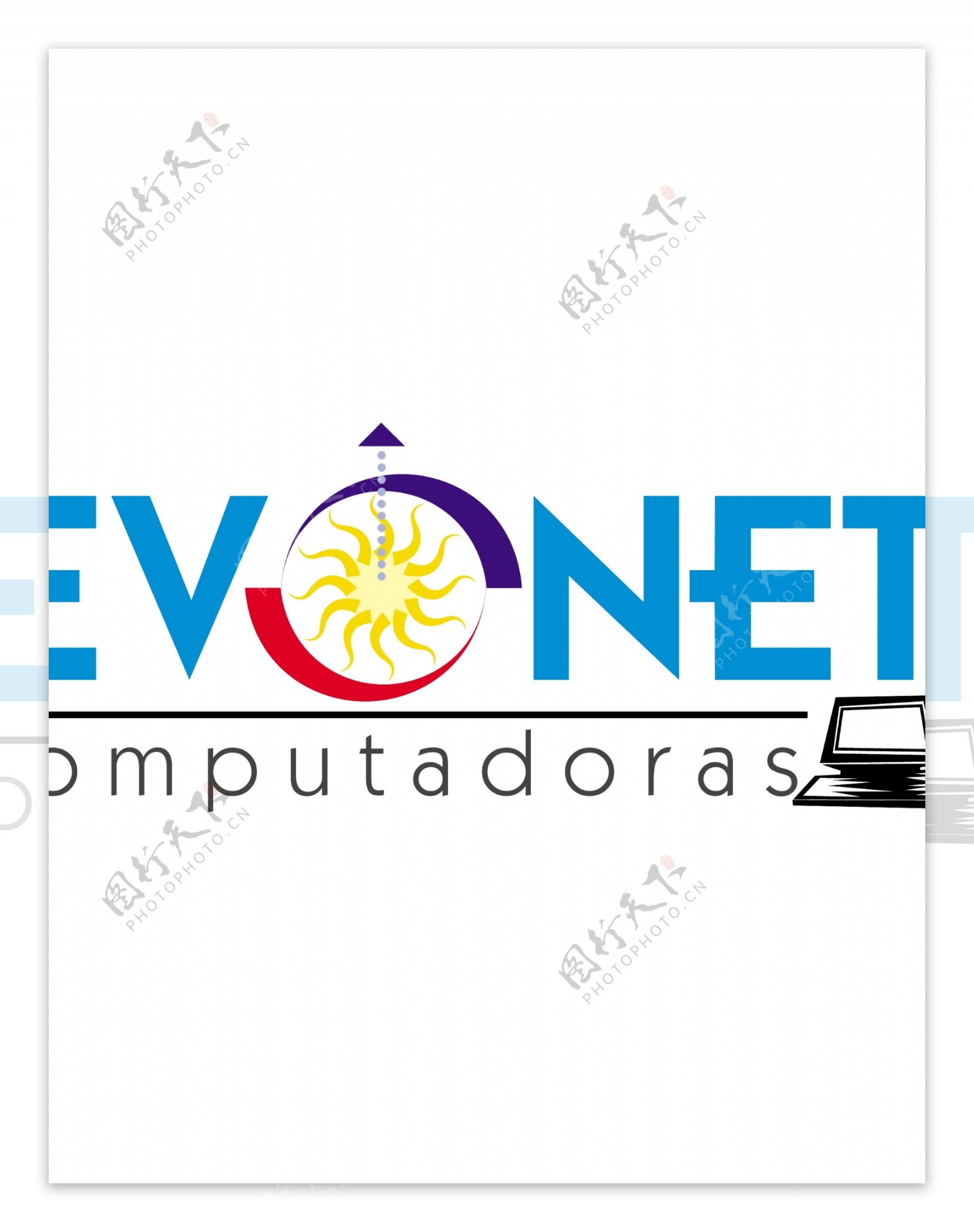 Evonetcomputadoraslogo设计欣赏Evonetcomputadoras电脑公司标志下载标志设计欣赏